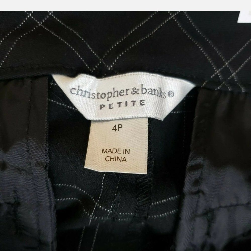 Christopher & Banks Pants 4p Black Plaid Shaped Fit Mid Rise Trouser Career New — image 7 of 8